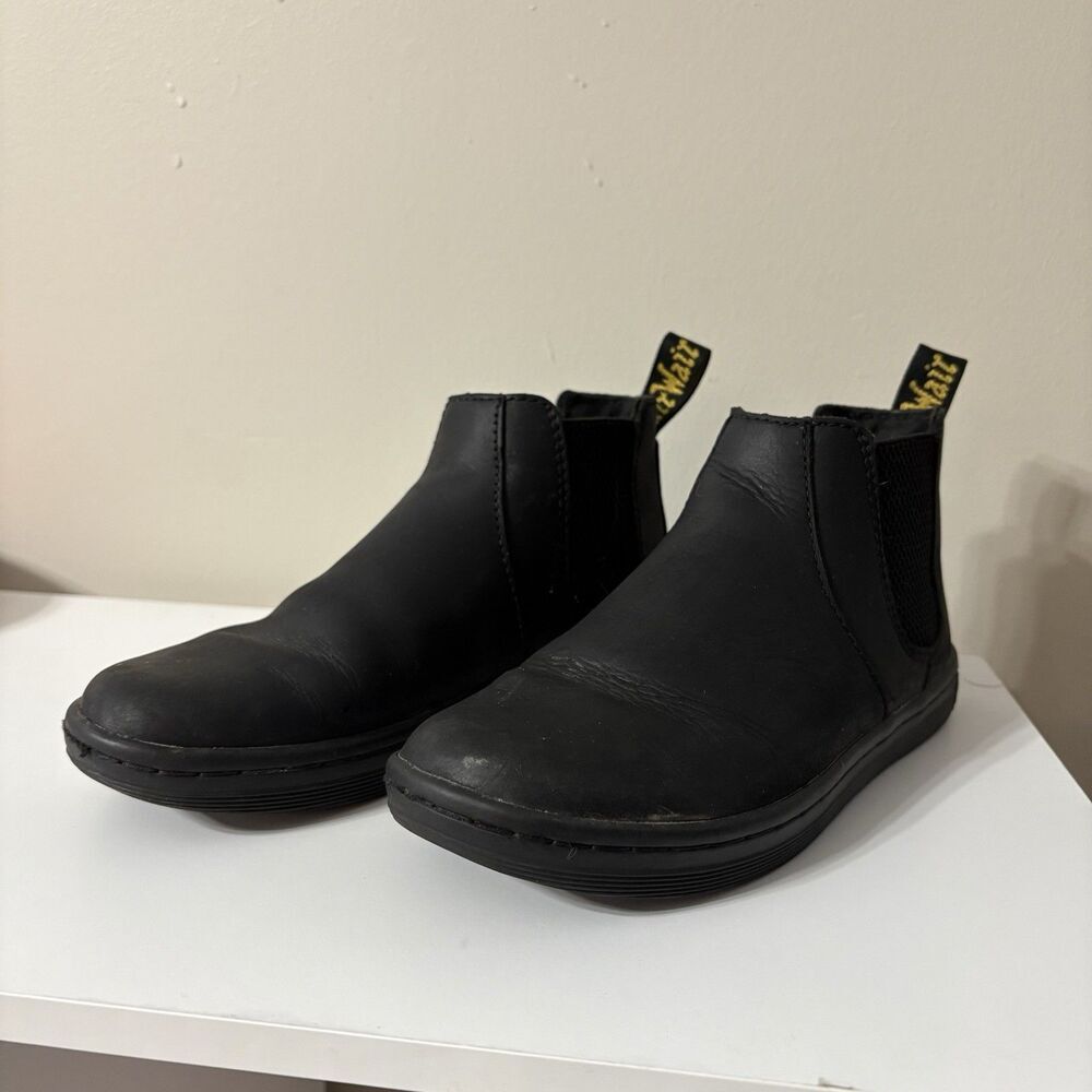 Dr Martens Katya Black Leather Casual Chelsea Pull On Ankle Boots Size US 5